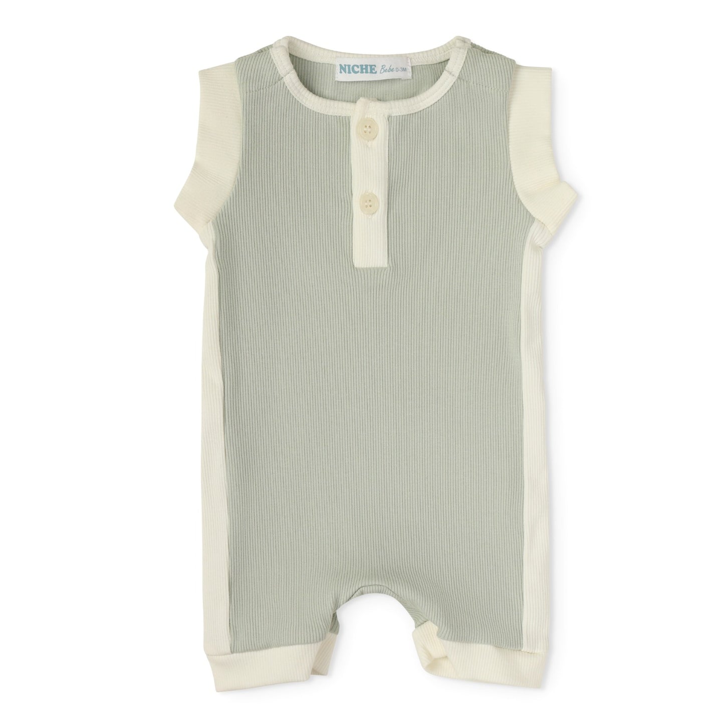 Sage Color Block Romper