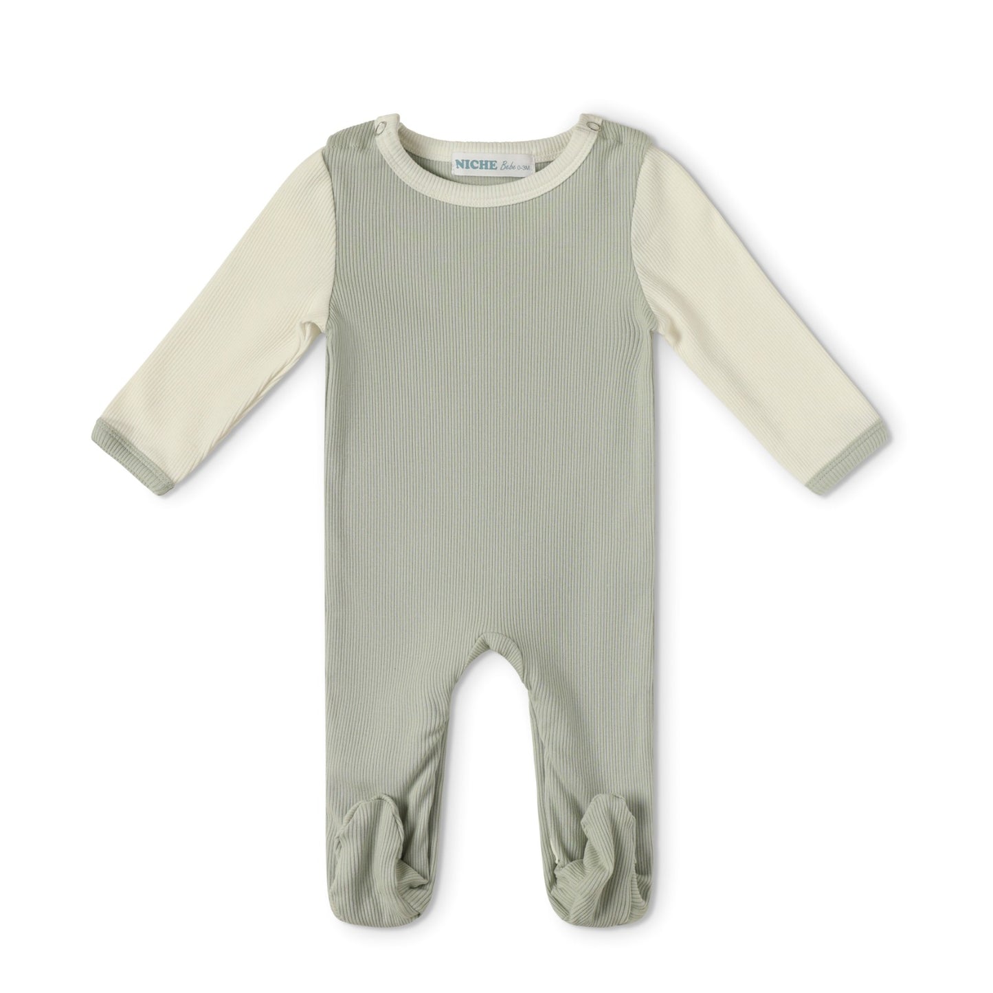 Sage Color Block Footie
