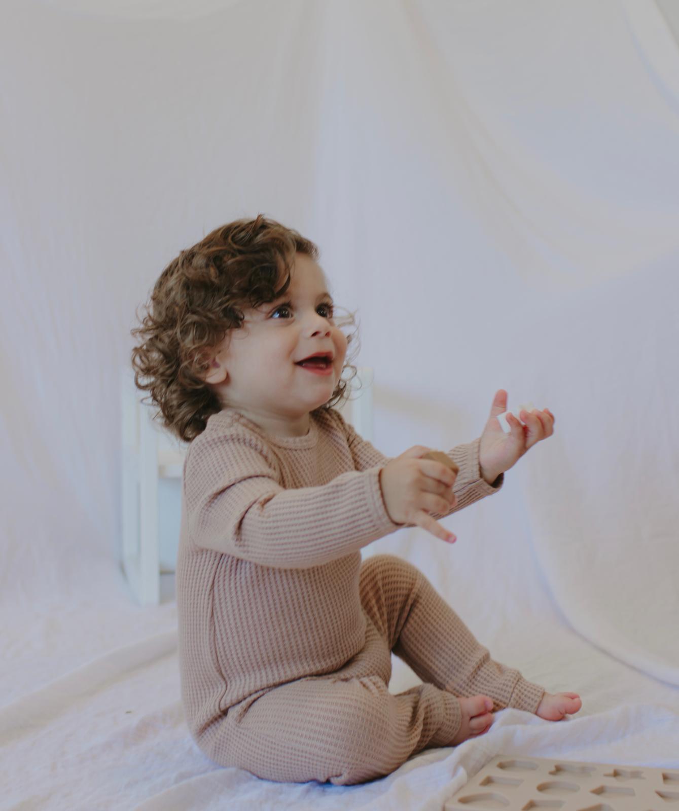 Taupe Waffle Knit Romper
