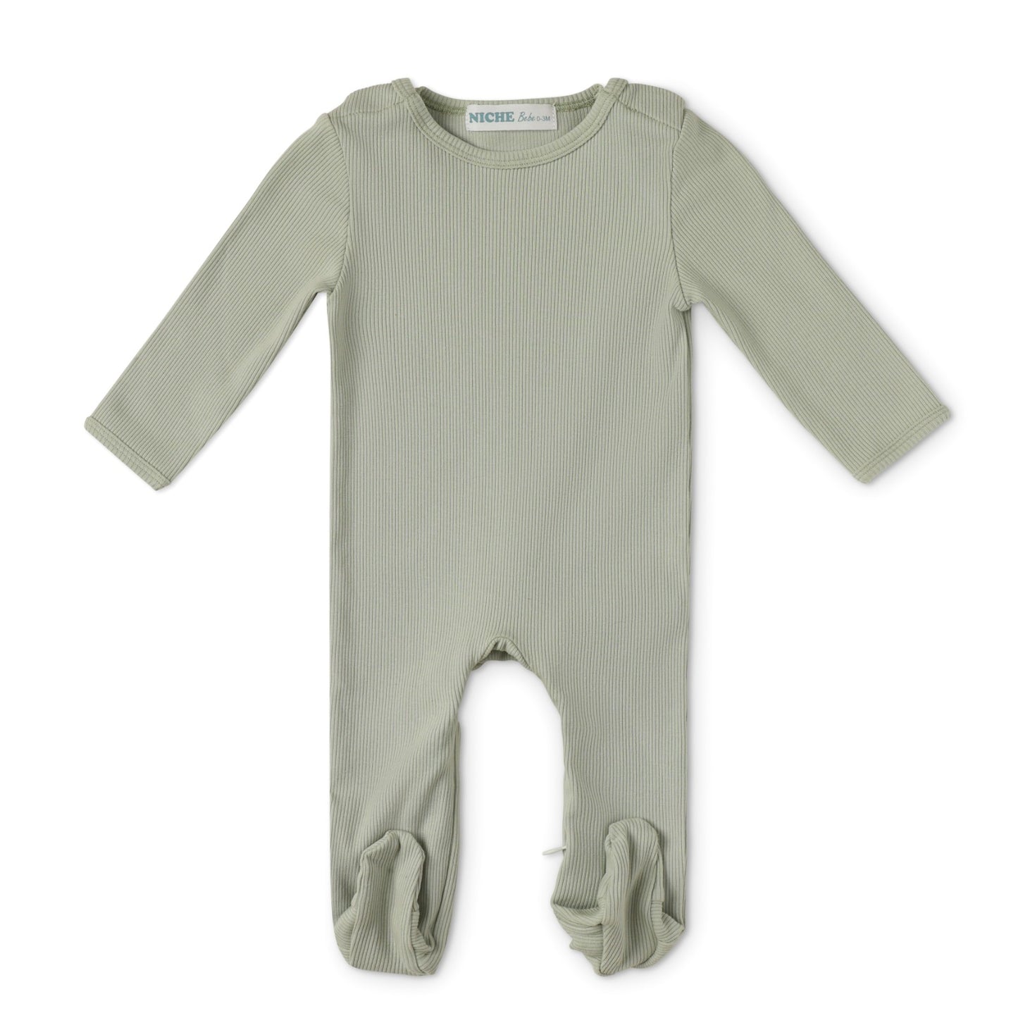 Sage Ribbed Footie