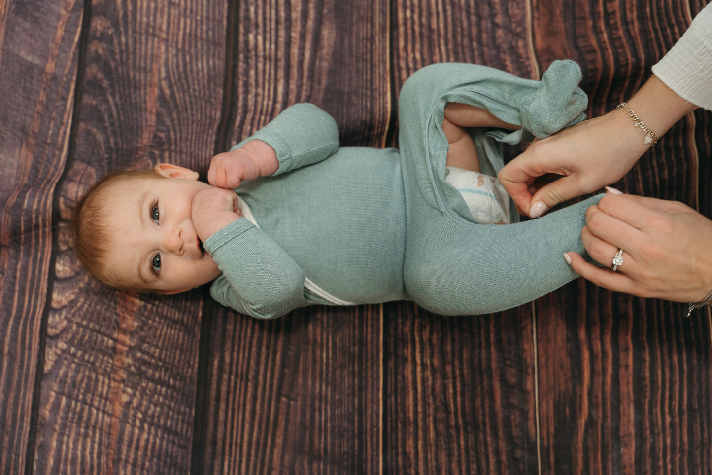 Blue/White Braided Kimono Footie