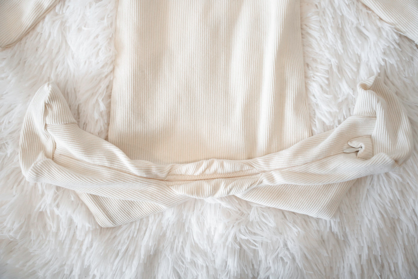 Ivory Ribbed Footie