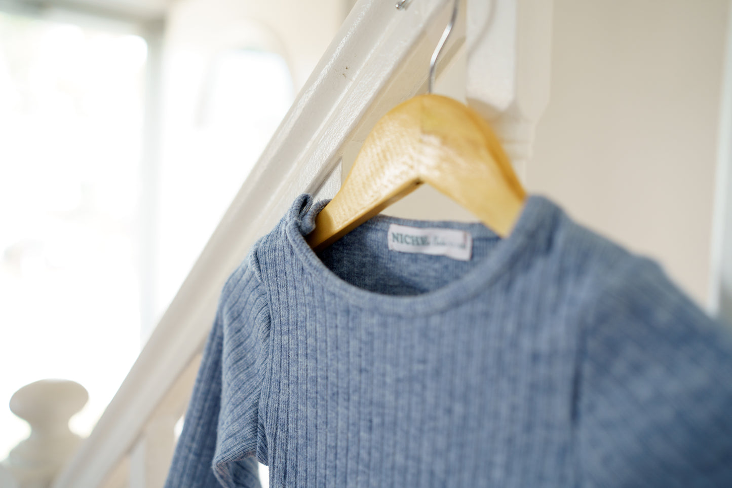 Powder Blue Thick Ribbed Pocket Footie