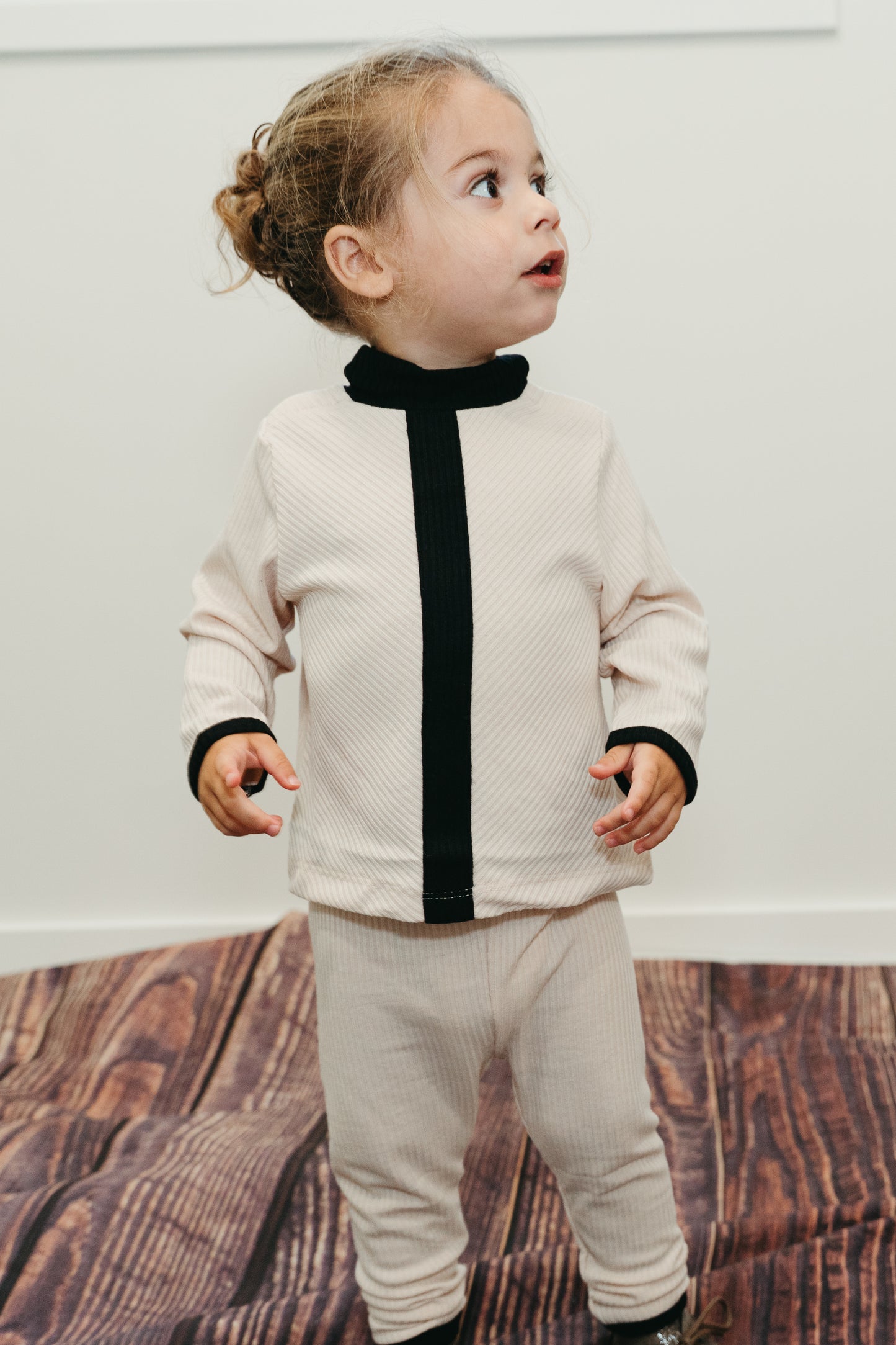 Ivory Herringbone Stripe Set