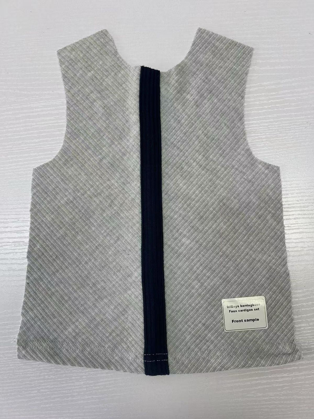 Heather Grey Herringbone Stripe Set