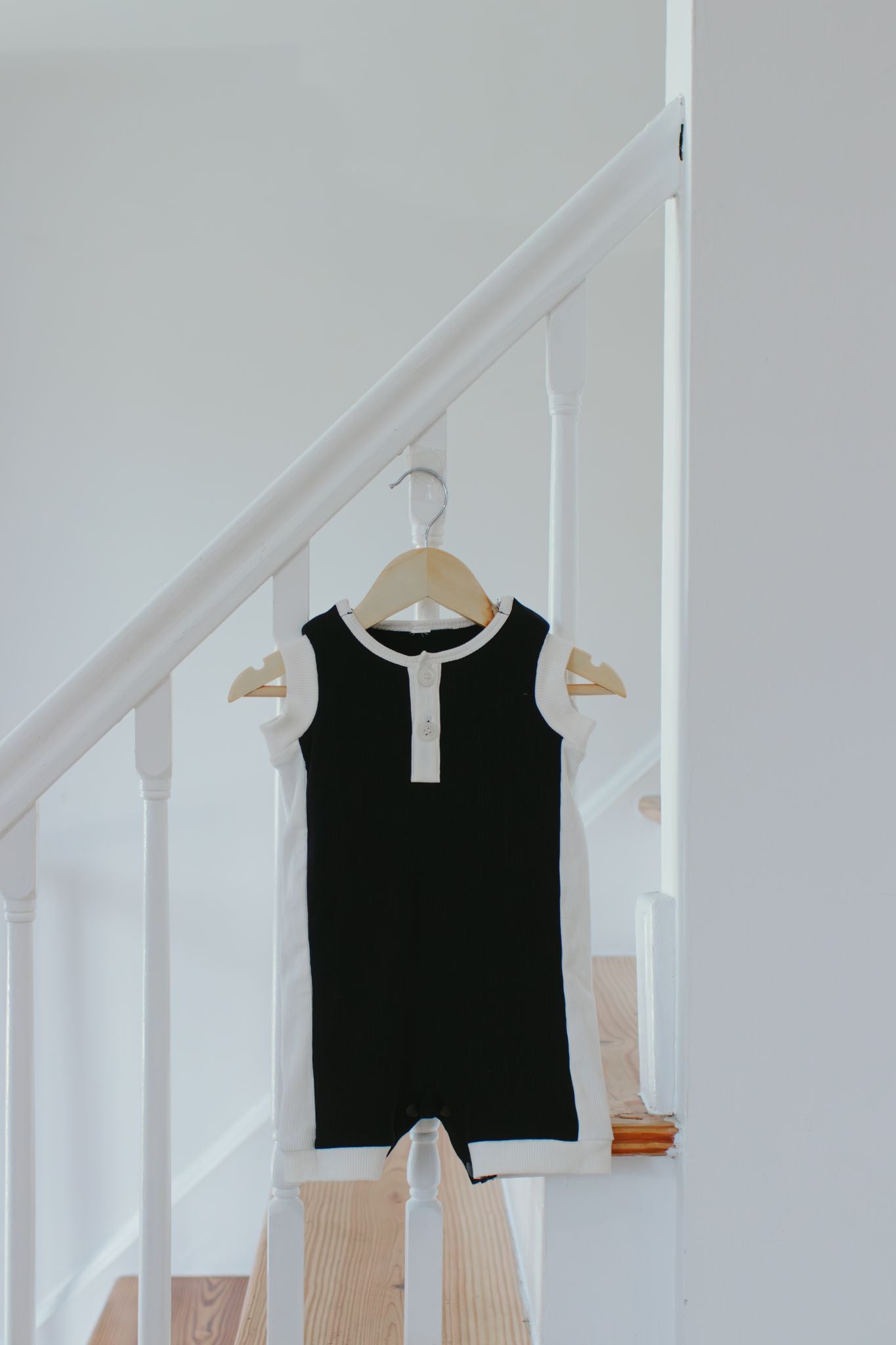 Black Color Block Romper