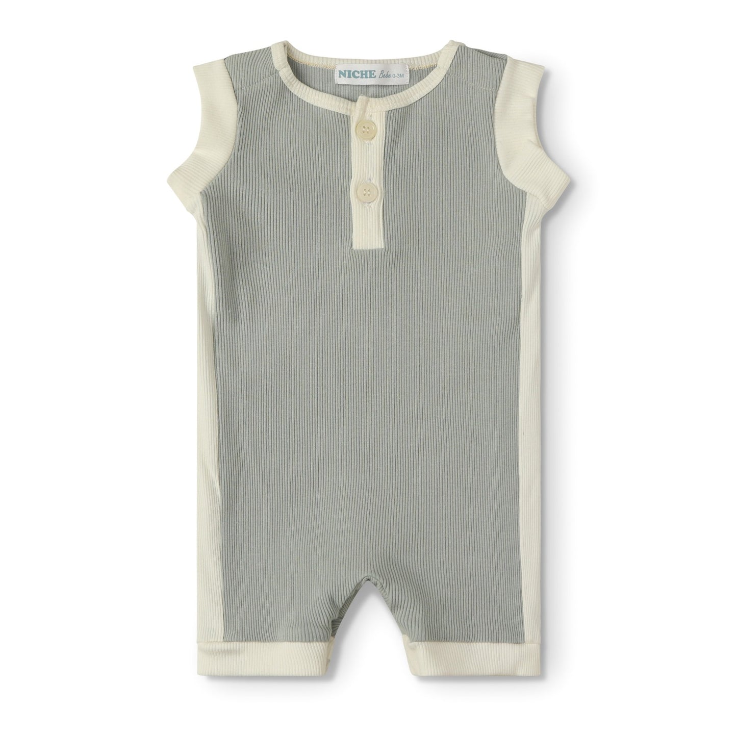 Misty Blue Color Block Romper