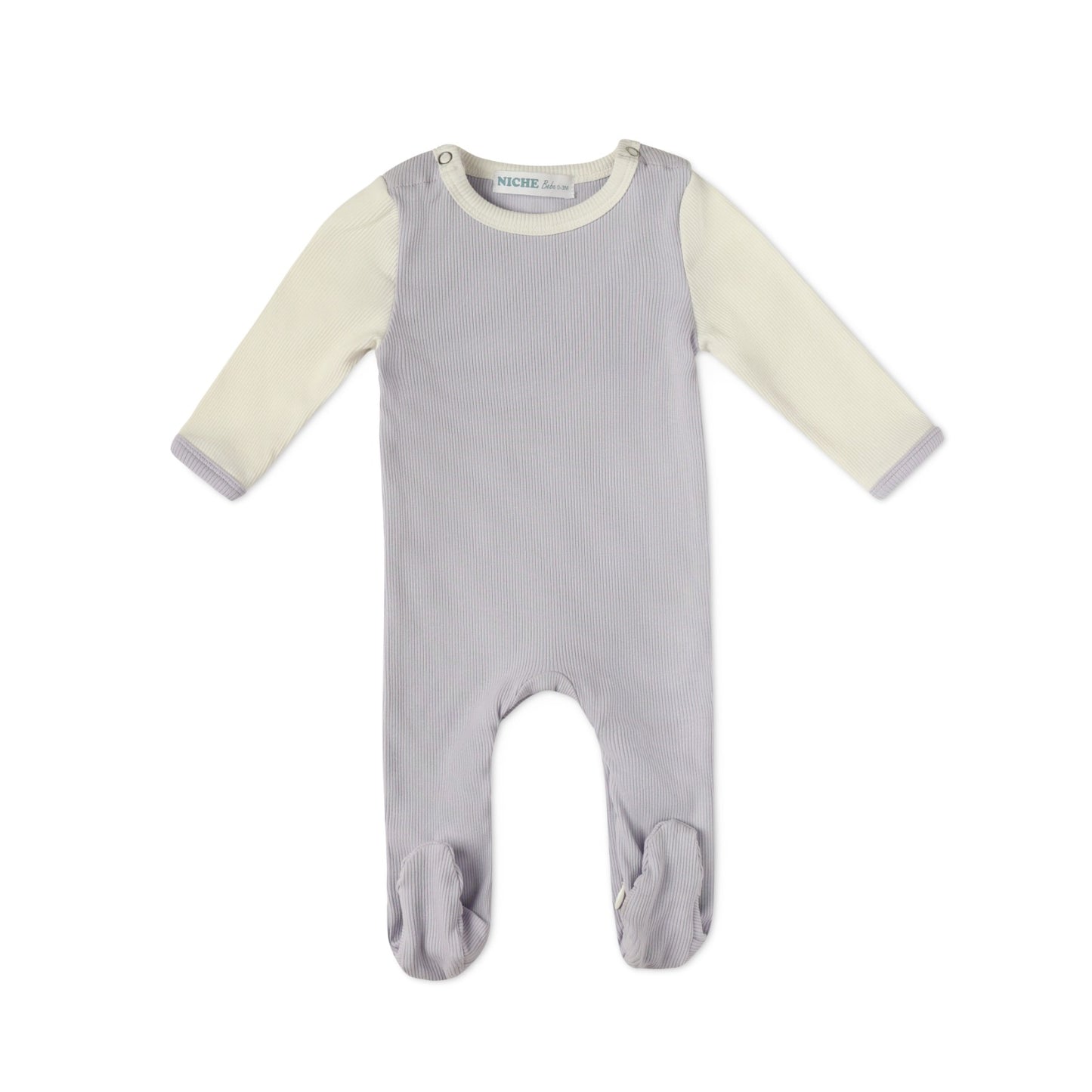 Lavender Block Footie