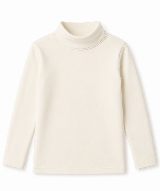 Ivory Ribbed Mock Neck