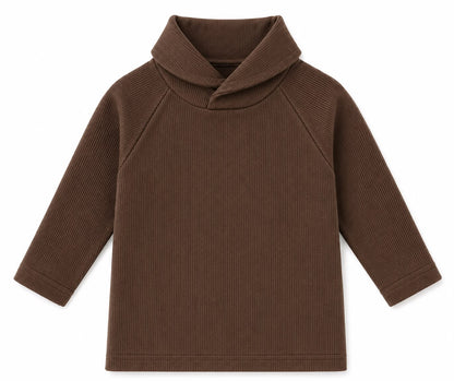 Brown Shawl Neck Top