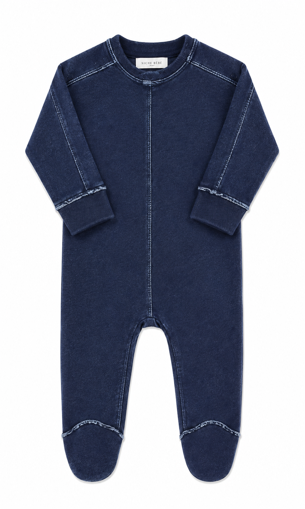 Navy Distressed Footie