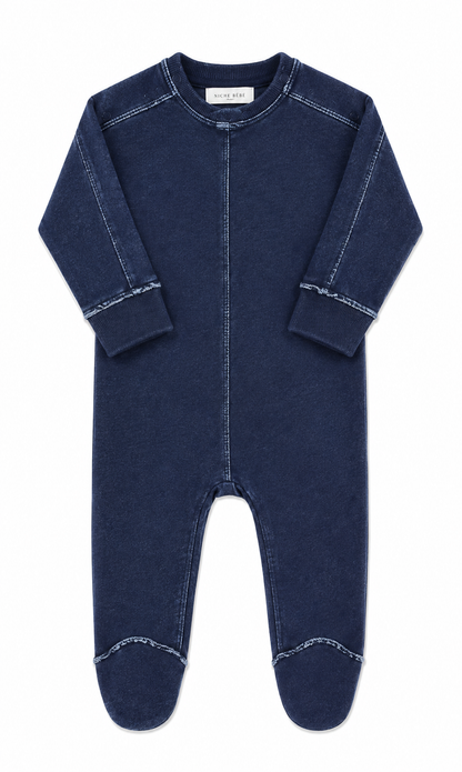 Navy Distressed Footie