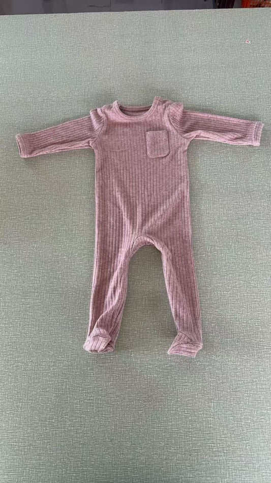 Dusty Rose Thick Ribbed Pocket Footie