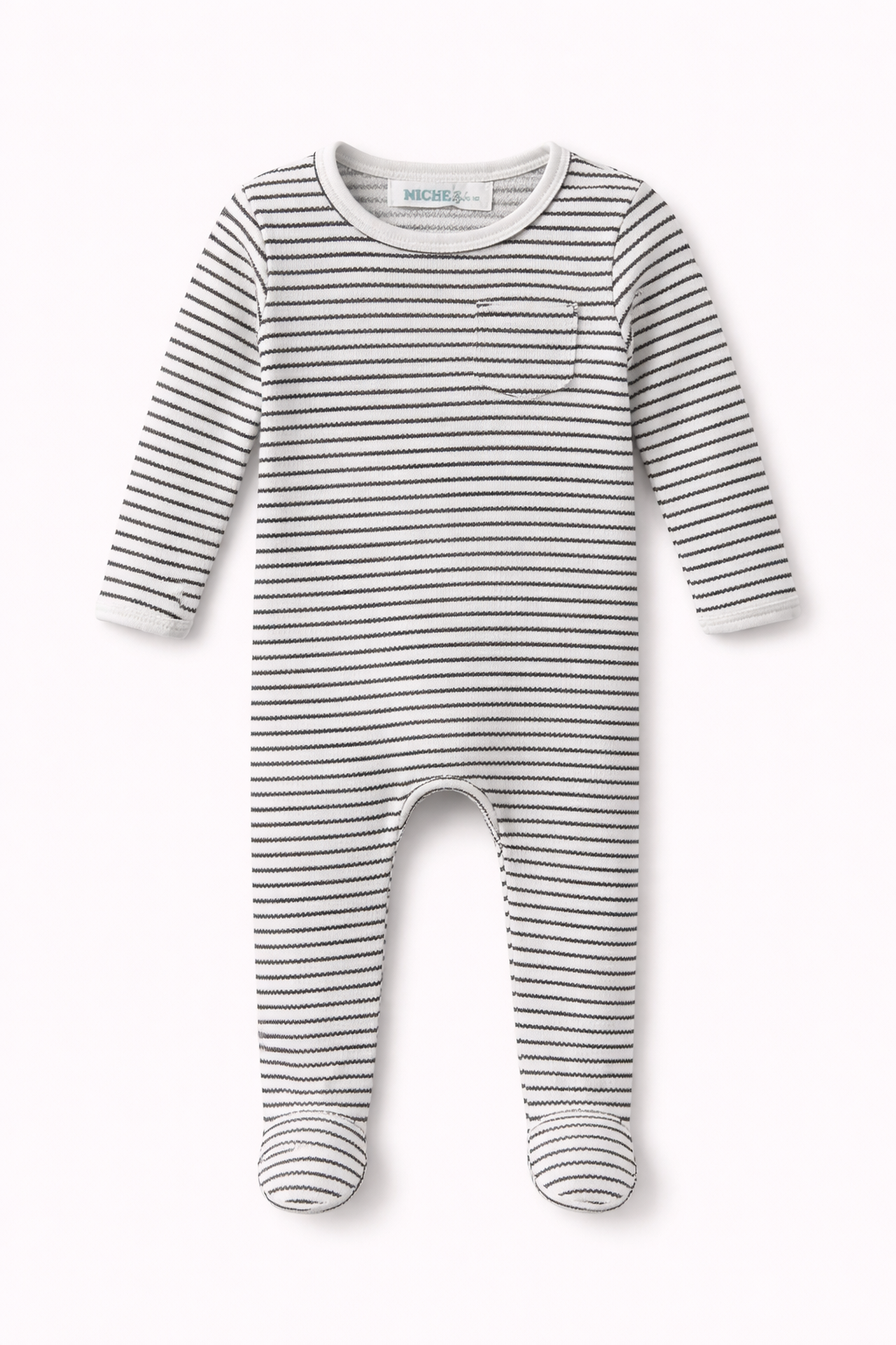 Black Striped Pocket Footie