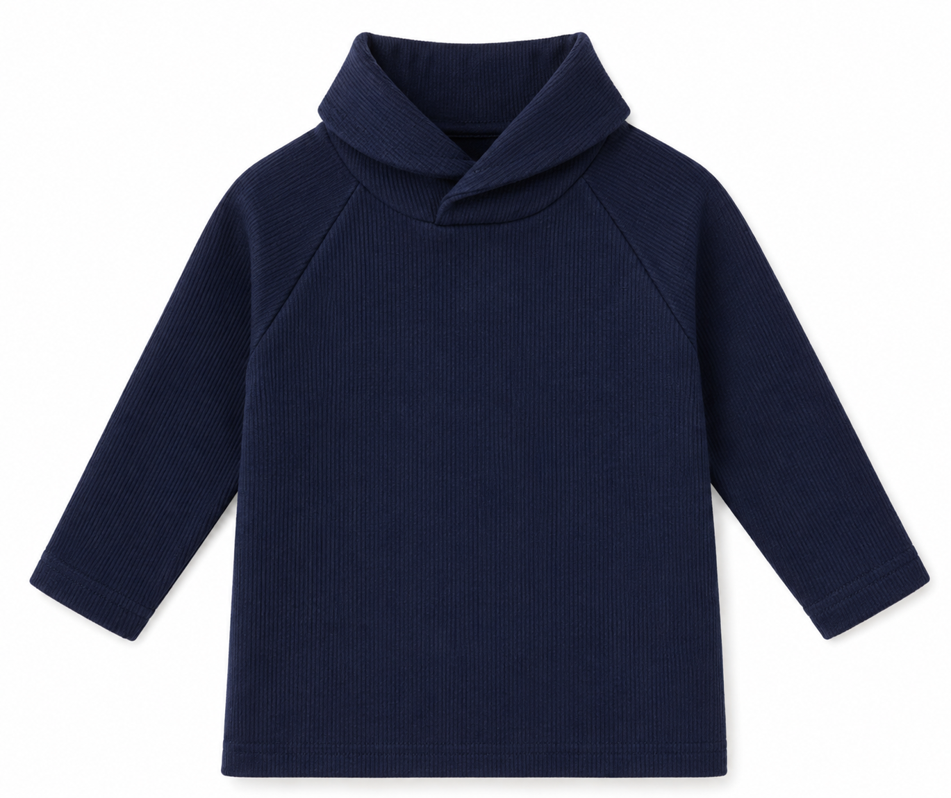Navy Shawl Neck Top