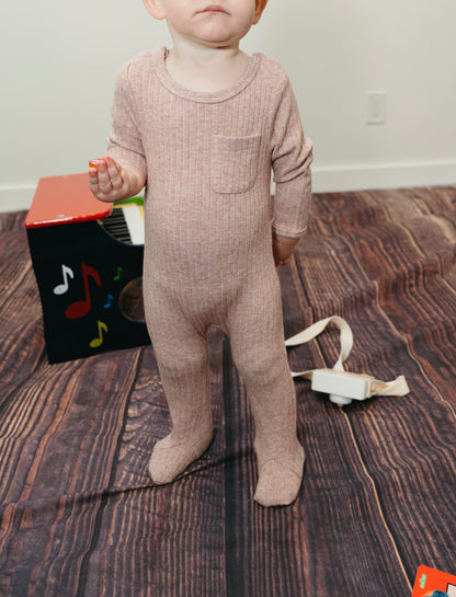 Dusty Rose Thick Ribbed Pocket Footie