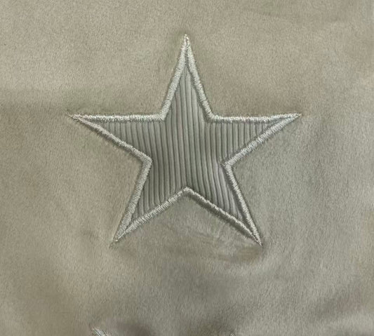 Beige Ribbed Velour Footie