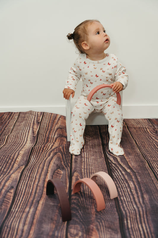 Butterfly Print Footie