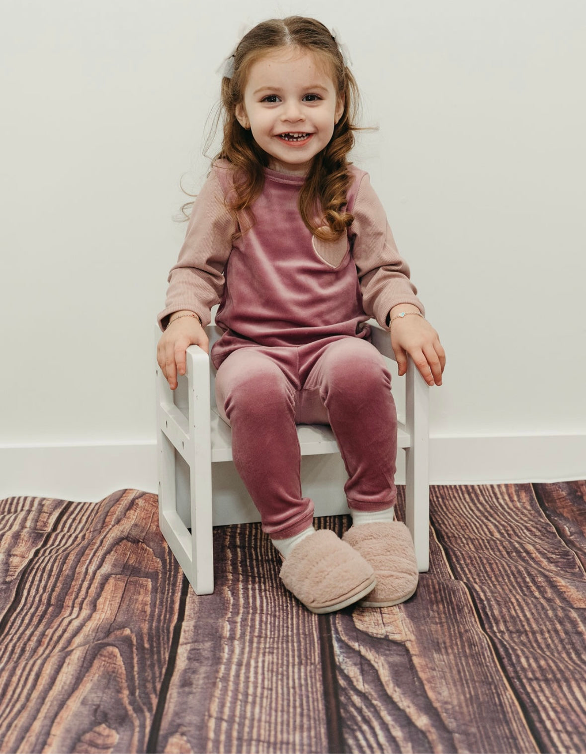 Pink Ribbed Velour Set