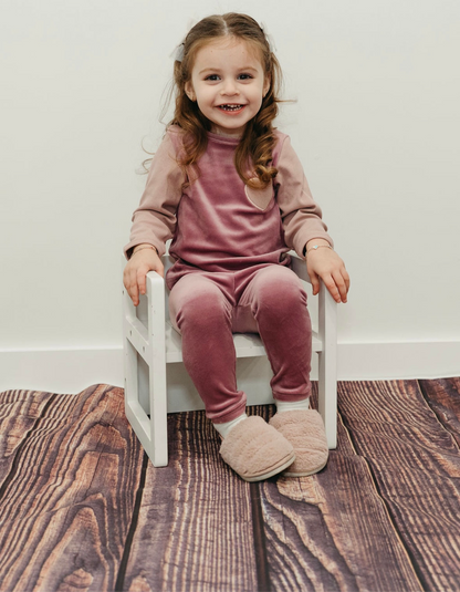 Pink Ribbed Velour Set
