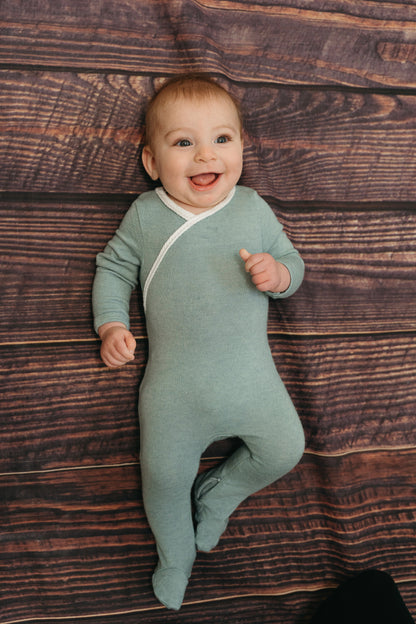 Blue/White Braided Kimono Footie
