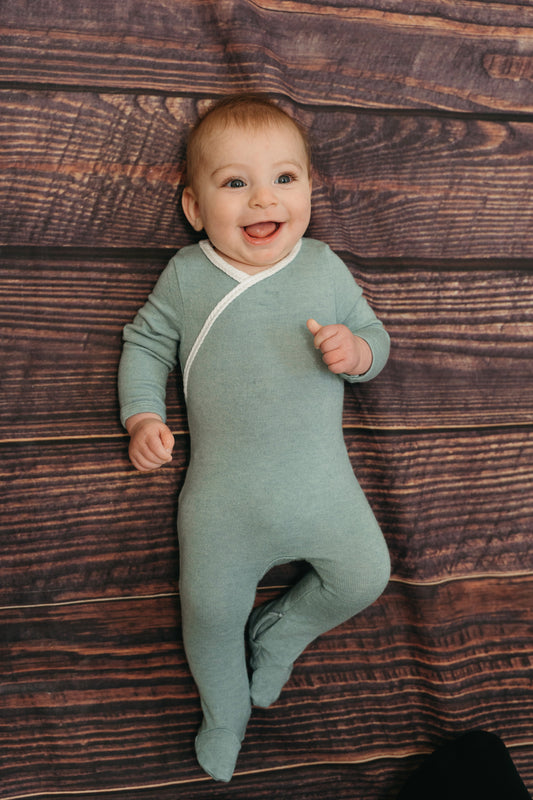 Blue/White Braided Kimono Footie