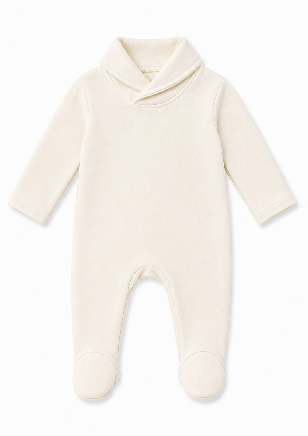 Ivory Shawl Collar Footie