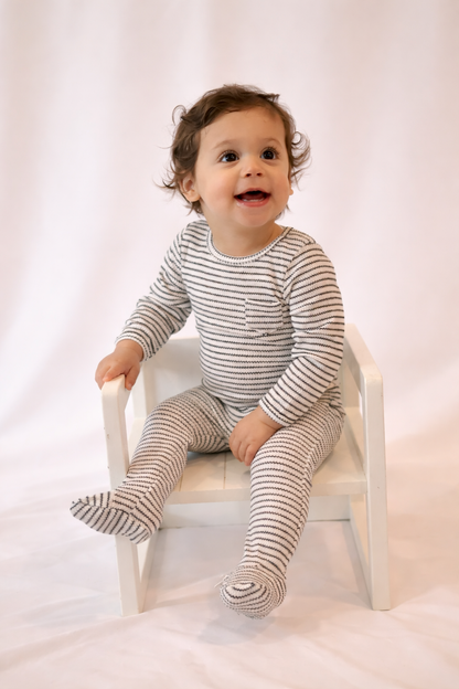 Black Striped Pocket Footie