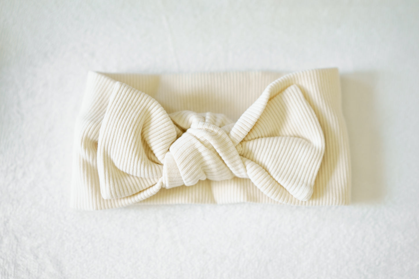 Ivory Ribbed Headband