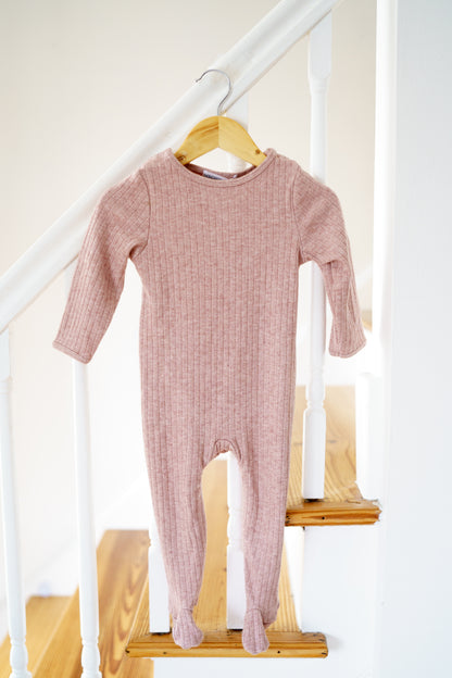 Dusty Rose Thick Ribbed Footie