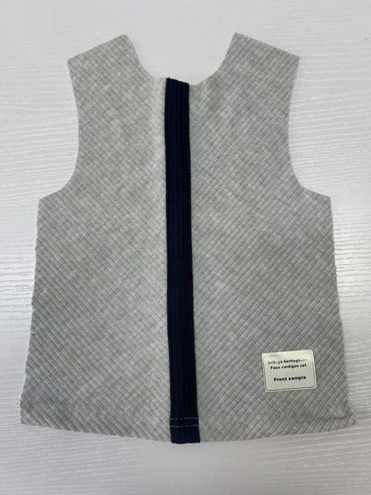 Heather Grey Herringbone Stripe Set