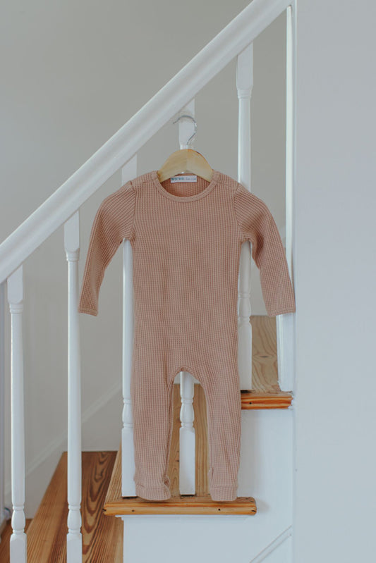 Taupe Waffle Knit Romper