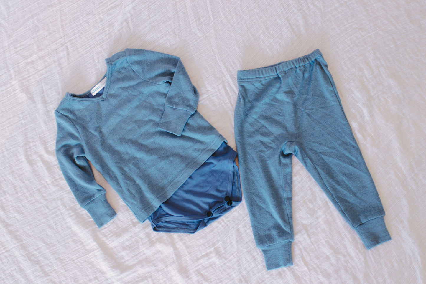 Steel Blue V-Neck Set