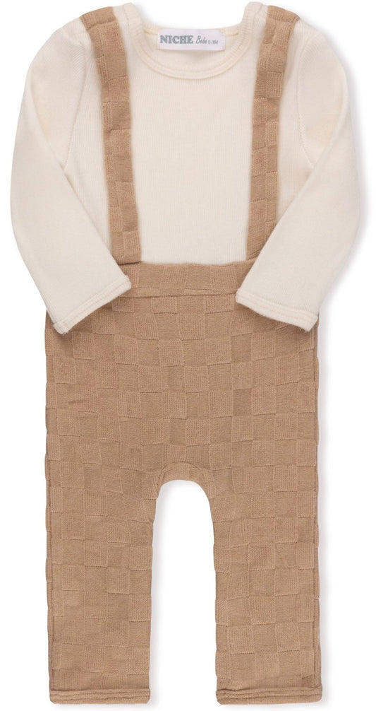 Camel Checker Romper