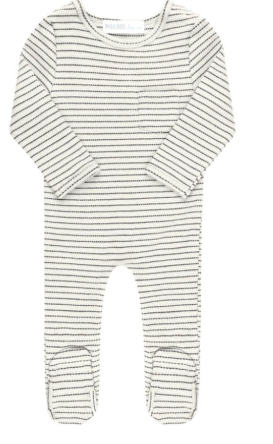 Black Striped Pocket Footie