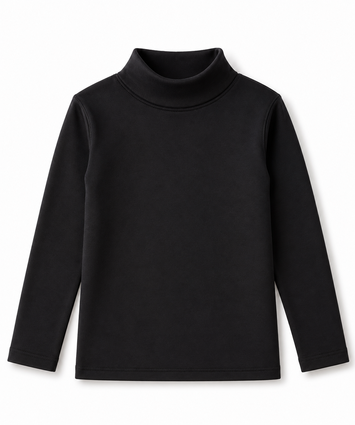 Black Ribbed Mock Neck