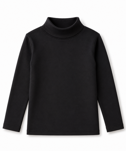 Black Ribbed Mock Neck