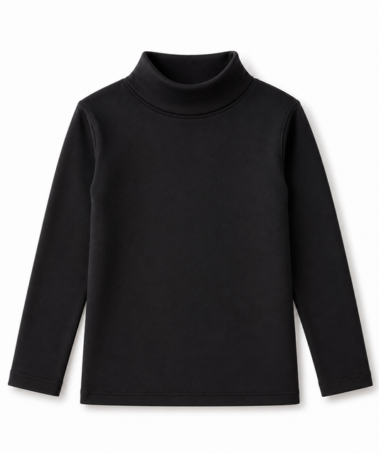 Black Ribbed Mock Neck
