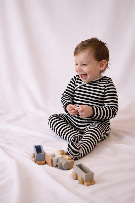Navy Kimono Footie